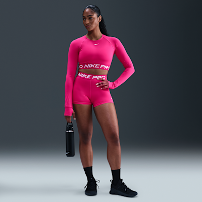 Kort Nike Pro Dri-FIT-top med lange ærmer til kvinder