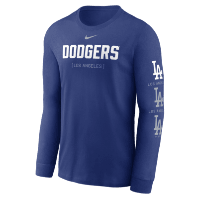 Playera de manga larga Nike de la MLB para hombre Los Angeles Dodgers Repeater