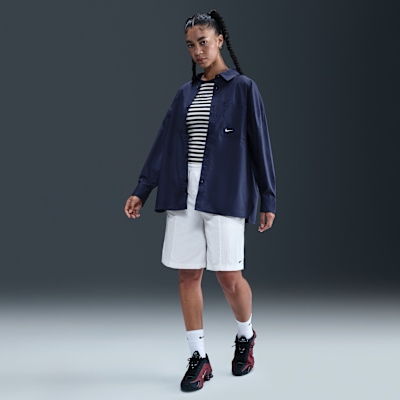 Nike Sportswear Chill Poplin Women's Loose Long-Sleeve Button-Down Top