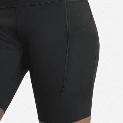 Nike Universa Bikershorts met halfhoge taille, zakken en medium ondersteuning voor dames (20 cm)