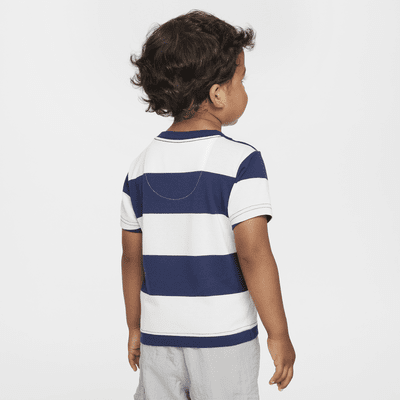 Playera de rugby a rayas para niño pequeño Nike