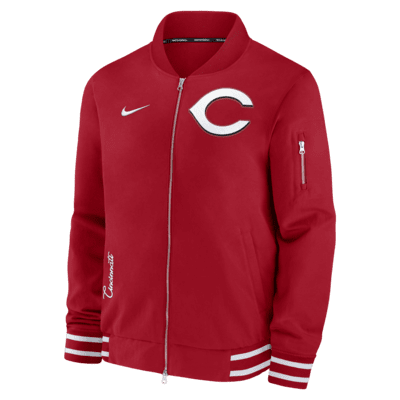 Cincinnati Reds Authentic Collection Men's Nike MLB Full-Zip Bomber Jacket