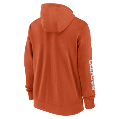 Sudadera con gorro de cierre completo universitaria Nike para hombre Clemson Tigers Sideline Team Issue