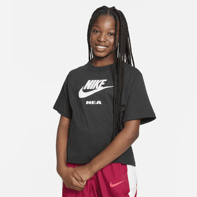 Playera Nike para niñas talla grande Nigeria