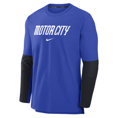 Chamarra sin cierre Nike Dri-FIT de la MLB para hombre Detroit Tigers Authentic Collection City Connect Player