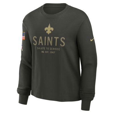 New Orleans Saints Salute to Service Sideline Women's Nike Dri-FIT NFL Long-Sleeve T-Shirt