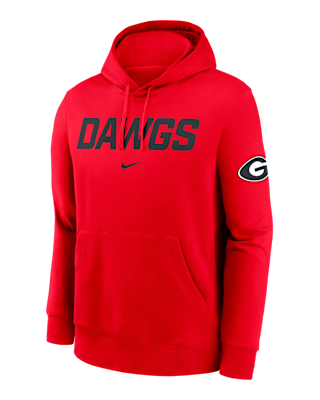 Мужское худи Georgia Club 2-Hit Nickname Nike College Pullover Hoodie