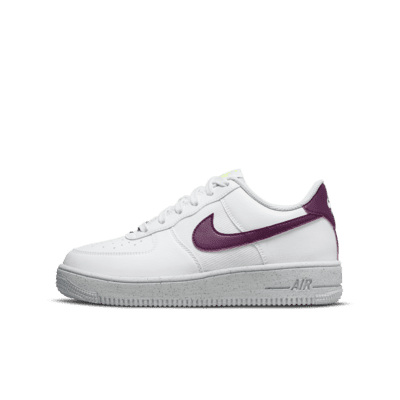 nike white & purple air force 1 trainers youth