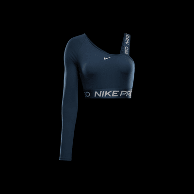 Nike Pro Shine Dri-FIT Asimetrik Crop Kadın Üstü