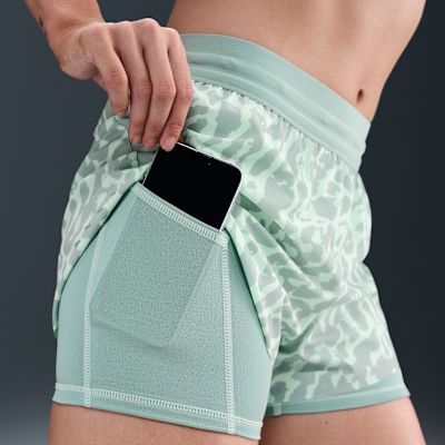Nike Swift Women's Dri-FIT Mid-Rise 2-in-1 Printed Running Shorts