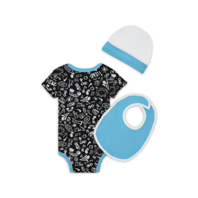 Σετ τριών τεμαχίων με ολόσωμο κορμάκι Nike "Just Doodle It" 3-Piece Boxed Set για βρέφη