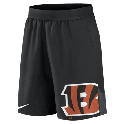 Mens NFL CINNCINATI BENGALS Moisture Wick Dri Fit SHORTS Embroidered L –