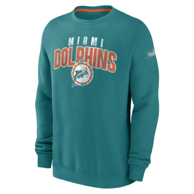 Miami Dolphins Rewind Club Nike Men's NFL Pullover Crew in Blue, Size: Medium | NKPUEH599PV-068