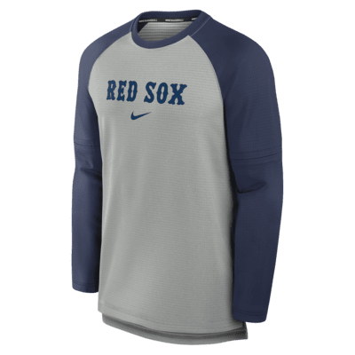 Playera de manga larga Nike Breathe de la MLB para hombre Boston Red Sox Authentic Collection Game Time