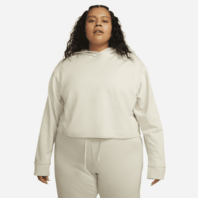 Sudadera con gorro cropped de tejido Fleece para mujer Nike Yoga Luxe ...