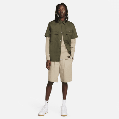 Nike Life Men's Woven Military Short-Sleeve Button-Down Shirt