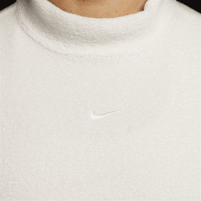 Dámské pohodlné flísové tričko Nike Sportswear Phoenix Plush s dlouhými úzkými rukávy, rolákovým límcem a zkráceným střihem