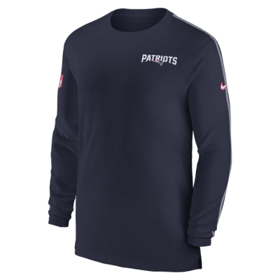 New England Patriots Sideline Coach Men's Nike Dri-FIT NFL Long-Sleeve Top