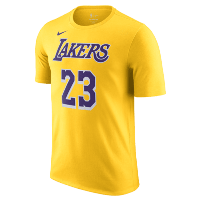 Men's Jordan Brand LeBron James Purple Los Angeles Lakers 2022/23 Statement Edition Name & Number T-Shirt