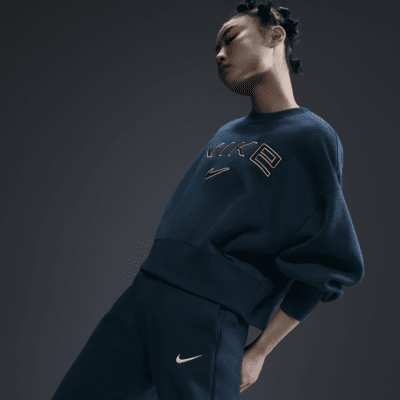 Sweat ultra-oversize à col ras-du-cou et logo Nike Sportswear Phoenix Fleece pour femme