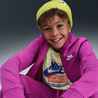 Sudadera con gorro de cierre completo para niño talla grande Nike Sportswear Club