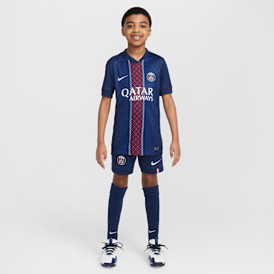 パリ サンジェルマン (PSG) 2025/26 スタジアム ホーム ジュニア ナイキ Dri-FIT サッカー レプリカ ユニフォーム