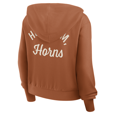 Sudadera con gorro universitaria Nike con cierre completo para mujer Texas Mantra