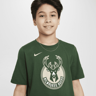 Milwaukee Bucks Essential Older Kids' (Boys') Nike NBA Logo T-Shirt