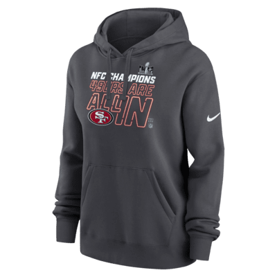 San Francisco 49ers 2023 NFC Champions Trophy Women's Nike NFL Pullover ...