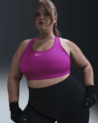 Женские  Nike Swoosh Medium Support Padded Sports Bra (Plus Size)