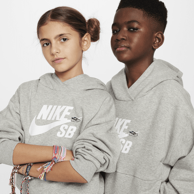 Nike SB Icon Fleece EasyOn Big Kids' Oversized Pullover Hoodie