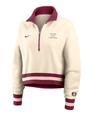 Женские  Florida State Legacy Nike College Cropped 1/4-Zip Crew