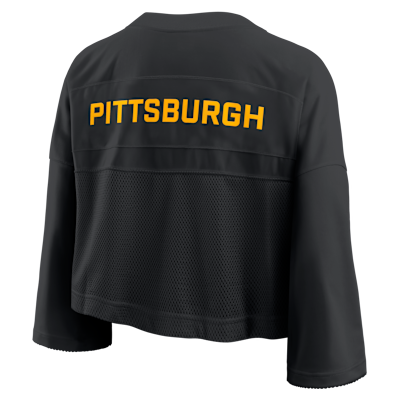 Top cropped Nike Dri-FIT de la NFL para mujer Pittsburgh Steelers Wide Receiver Jersey Fashion