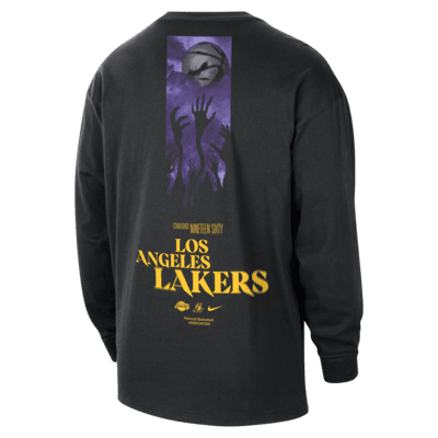 Långärmad NBA-t-shirt Los Angeles Lakers Courtside Nike för män