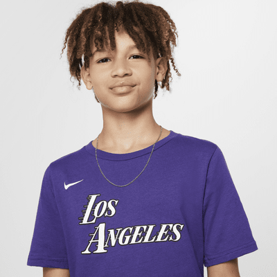 Los Angeles Lakers City Edition Nike NBA-T-Shirt mit Logo für ältere Kinder