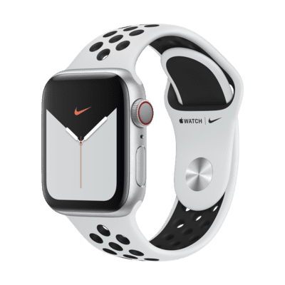 Boîtier en aluminium argent 40 mm Apple Watch Nike Series 5 (GPS + Cellular) avec Bracelet Sport Nike Open Box