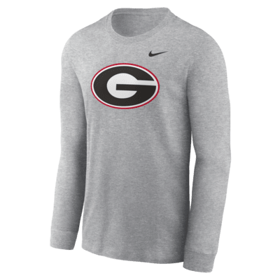 Playera de manga larga universitaria Nike para hombre Georgia Bulldogs Primary Logo