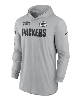 Мужские  Green Bay Packers Salute to Service Edge Mascot Lockup Men’s Nike Dri-FIT NFL Long-Sleeve Hooded Top