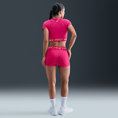 Dámské zkrácené tričko Dri-FIT Nike Pro s krátkým rukávem a potiskem