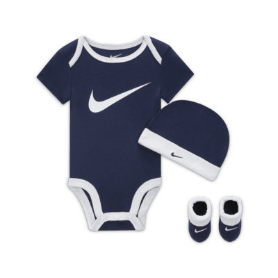 Nike Baby (6-12M) Bodysuit, Hat and Booties Box Set