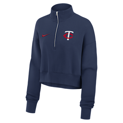 Minnesota Twins Phoenix Women's Nike MLB Cropped 1/4-Zip Crew