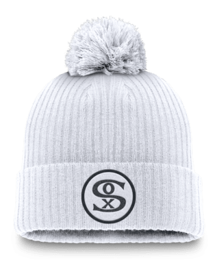 Мужские  Chicago White Sox Cooperstown Peak Nike MLB Cuffed Pom Beanie