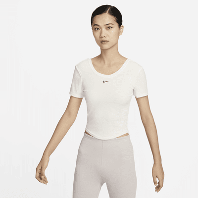 Nike Sportswear Chill Knit Women's Tight Scoop-Back Short-Sleeve Mini-Rib Top