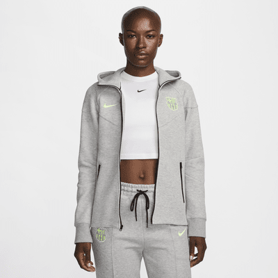 FC Barcelona Tech Fleece Windrunner Sudadera de fútbol con capucha y cremallera completa Nike - Mujer