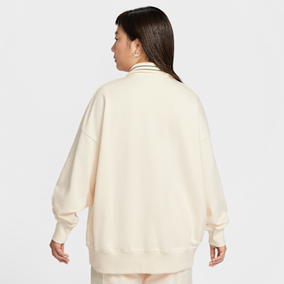 나이키 스포츠웨어 여성 오버사이즈 쿼터집 플리스 폴로