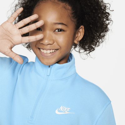 Sudadera de medio cierre para niña talla grande Nike Sportswear Club Fleece