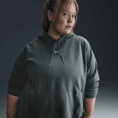 Nike One Therma-FIT oversized fleecehoodie voor dames (Plus Size)