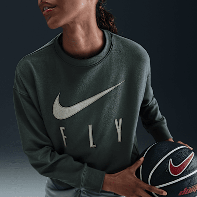 Nike Swoosh Fly Dri-FIT basketbalsweatshirt van sweatstof met ronde hals voor dames