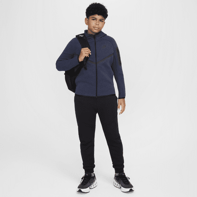 Nike Sportswear Tech Fleece-hættetrøje med lynlås i fuld længde til større børn (udvidet størrelse)