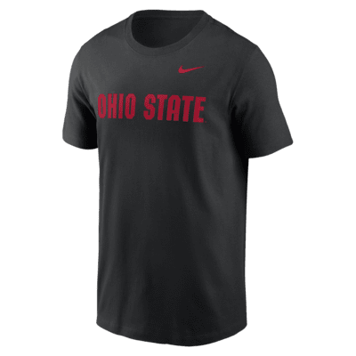 Playera universitaria Nike para hombre Ohio State Buckeyes Primetime Evergreen Wordmark